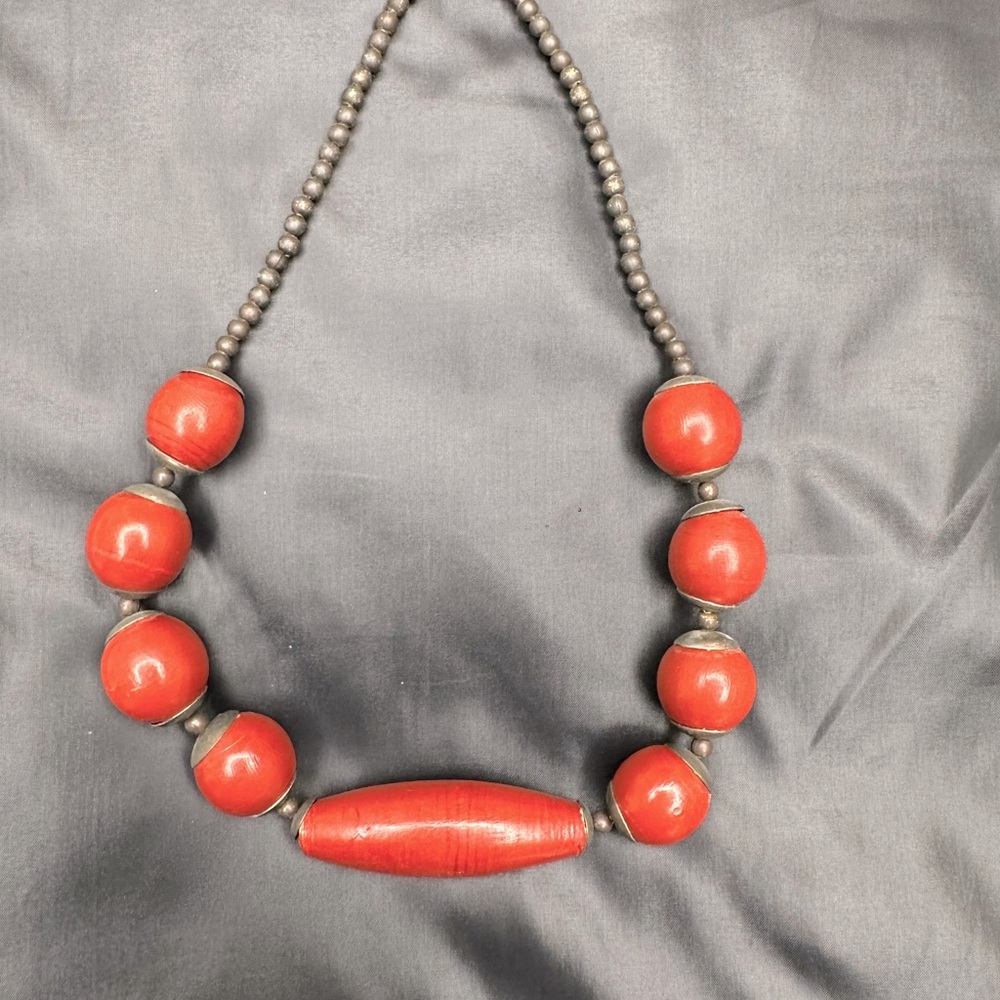 Red Wooden Necklace